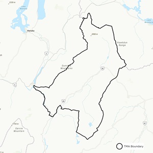 Map showing Manuherikia TB management area boundaries