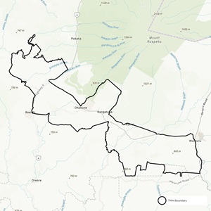 Map showing Ōhakune Farmland TB management area boundaries