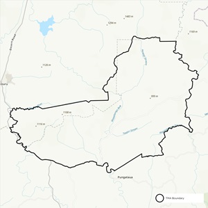 Map showing Taihape TB management area boundaries