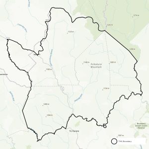 Map showing boundaries of Waipunga TB management area