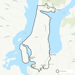 Map showing boundaries of the Wanaka Hawea TMA